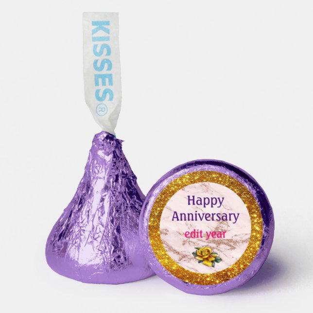 Luxury Blush Rose Pink Glitter Marble Customize Hershey®'s Kisses® (Front)