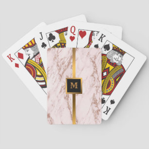 Luxury Blush Rose Pink Glitter Marble Customize Poker Cards
