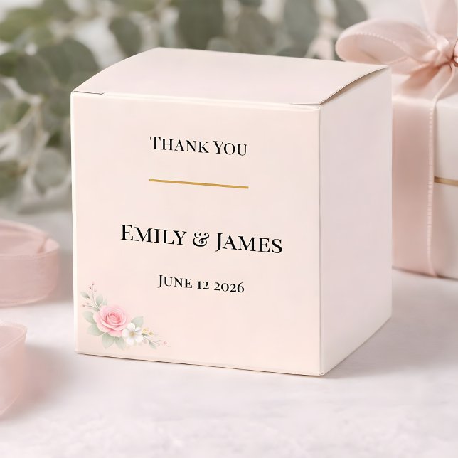Luxury Blush Wedding  Favor Boxes (Luxury blush wedding favor box with floral design)
