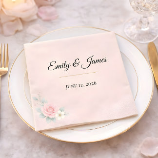 Luxury Blush Wedding Napkins