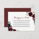 Luxury Boho Colorful Floral Honeymoon Wish   Enclosure Card<br><div class="desc">This luxury boho colorful floral honeymoon wish enclosure card is perfect for a rustic wedding. The design features elegant watercolor blue,  burgundy,  pink and blush flowers with green foliage.</div>