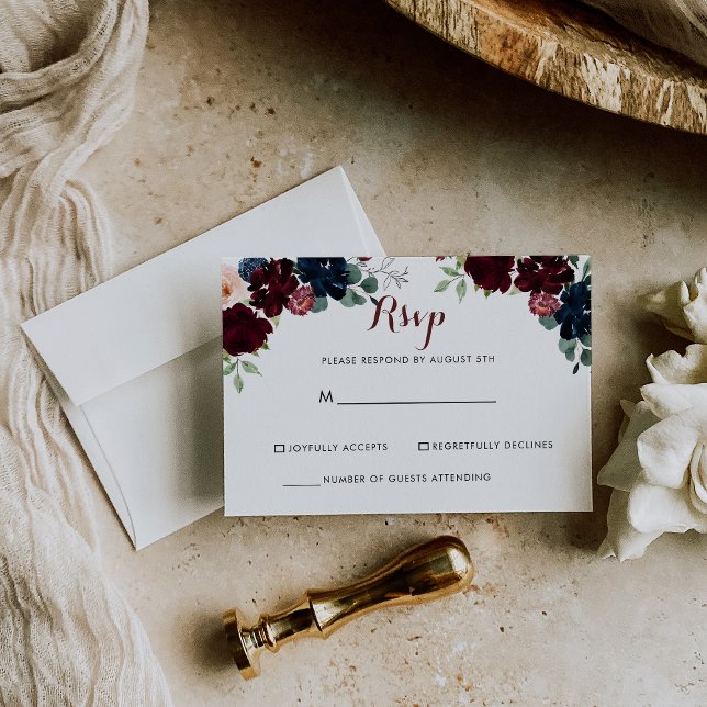 Luxury Boho Colorful Floral RSVP (Creator Uploaded)