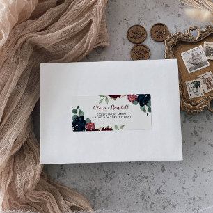 Luxury Boho Colorful Floral RSVP Address Label