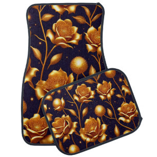 Luxury Boho Gold Rose Modern Collection Car Floor Mat
