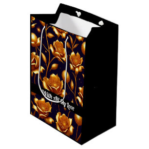 Luxury Boho Gold Rose Modern Collection Medium Gift Bag