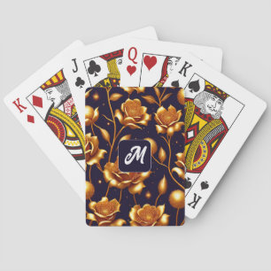 Luxury Boho Gold Rose Modern Collection Poker Cards