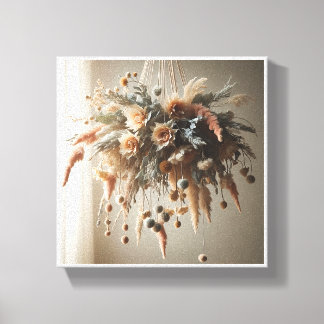 Luxury Boho Hanging Bouquet - Ethereal Dried Flowe Canvas Print