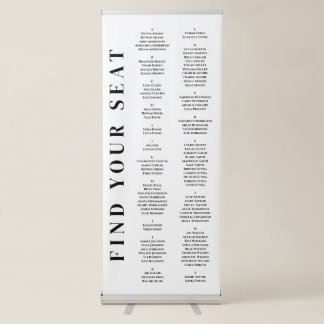 Luxury | Bold Modern Minimalist Seating Chart Retractable Banner