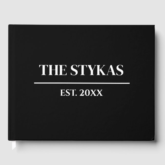 Luxury | Bold Modern Minimalist Wedding Guest Book (Front)