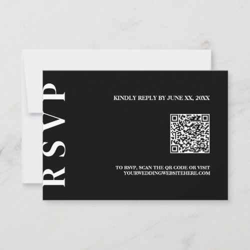 Luxury  Bold Modern Minimalist Wedding RSVP Card