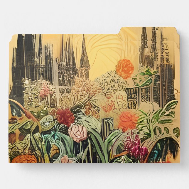 Luxury Botanical Cityscape File Folder Set (Front Right)