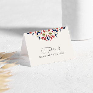 Luxury Botanical Floral Paisley Wedding Place Card