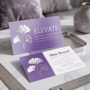 Luxury Botanical Home Staging Foil Business Cards