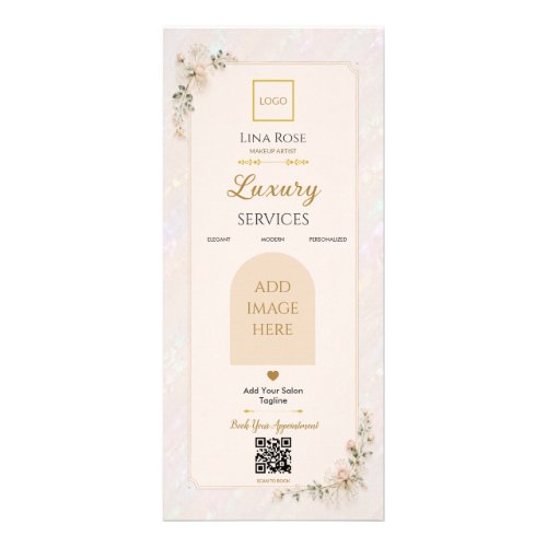 Luxury Botanical Pearl Beauty Salon Rack Card