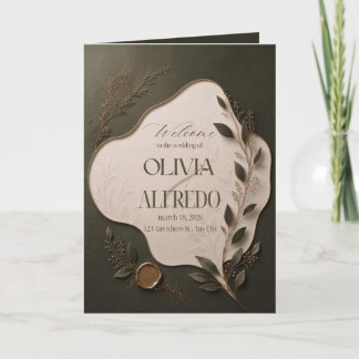 Luxury Botanical Wedding Invitation | Elegant Gree