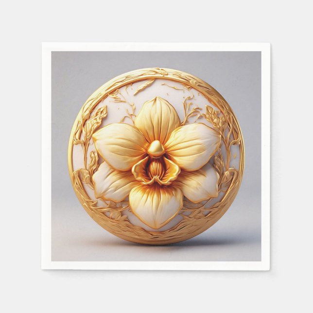 Luxury Botanical Wedding Napkins (Front)