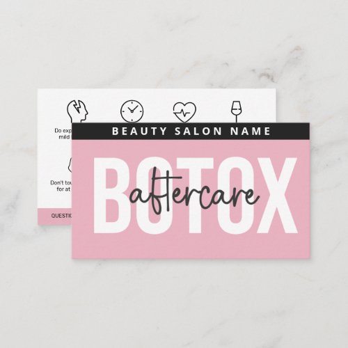 Luxury Botox Lip Filler Instruction Aftercare Card