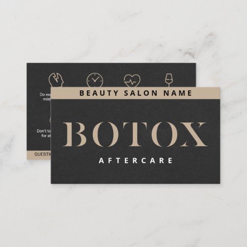 Luxury Botox Lip Filler Instruction Aftercare Card