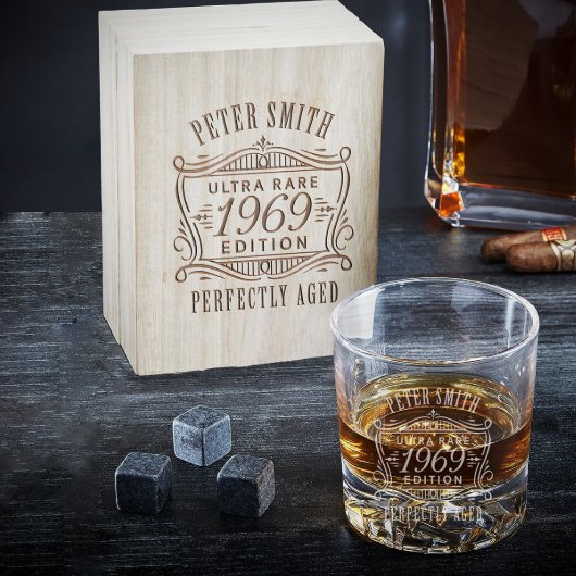 Luxury Bourbon Glass Set With Beautiful Gift Box (Front)