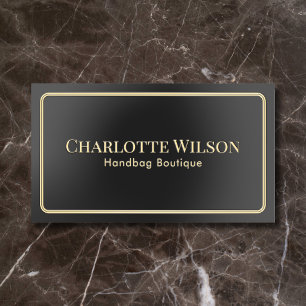Luxury Boutique Elegant Minimal QR Code Black Foil Business Cards