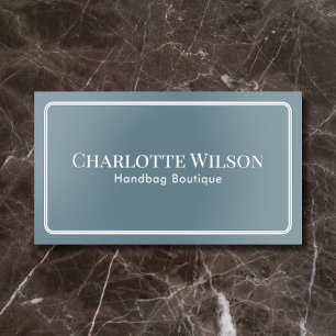 Luxury Boutique Elegant Minimal QR Code Blue Foil Business Cards