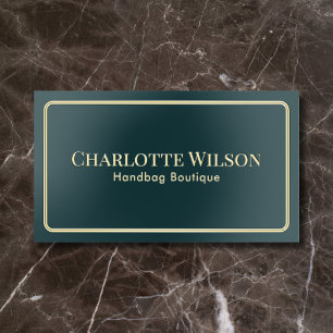 Luxury Boutique Elegant Minimal QR Code Teal Foil Business Cards