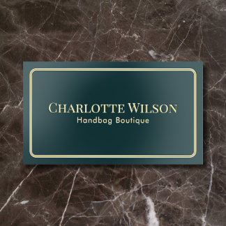 Luxury Boutique Elegant Minimal QR Code Teal Foil Business Cards