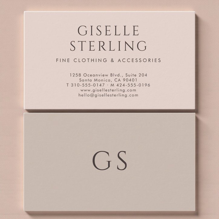 Luxury Boutique Fashion Blush Pink Taupe Business Card