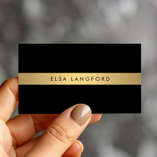 Luxury Boutique Gold Bar on Black Business Card