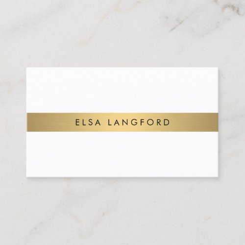Luxury Boutique Gold Bar on White Business Card Template