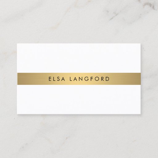 Customizable Luxury Boutique Gold Bar on White Business Card Template
