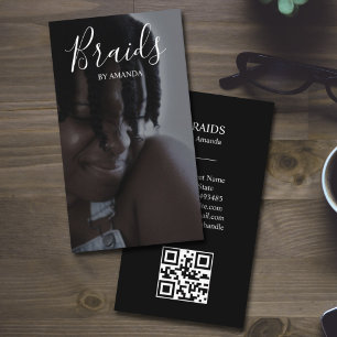 Luxury Braids Afro American Hairtsylist QR Code Business Card