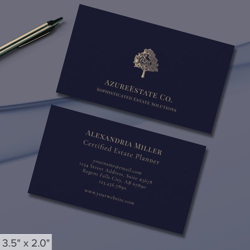 Luxury Brand Business Card with Tree Logo