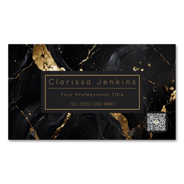luxury brand Mable and black finance professional  Business Card Magnet (Front)