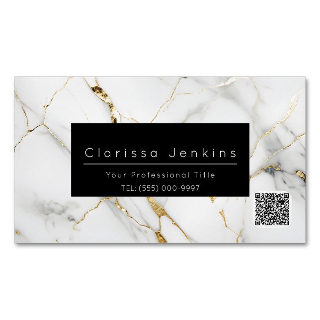 luxury brand Mable and black finance professional  Business Card Magnet (Front)