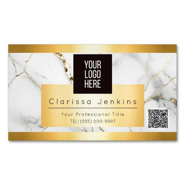 luxury brand Mable and gold finance professional  Business Card Magnet (Front)