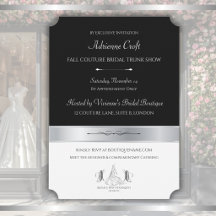 Luxury Bridal Boutique Shop Trunk Show Invitation