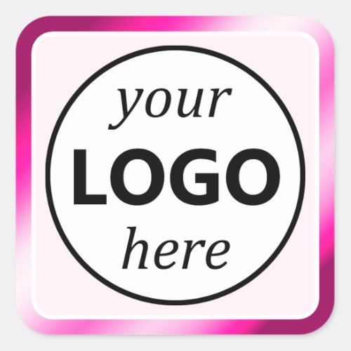 Luxury Bright Pink Color Gradient Your Logo Here Square Sticker
