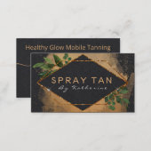 Luxury Bronze Glitter On Black Mobile Spray Tan Business Card (Front/Back)