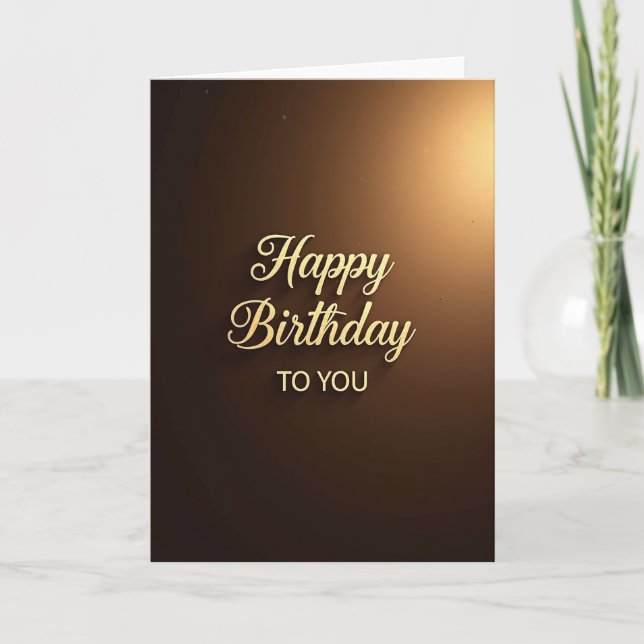 Luxury Brown Birthday Card (Front)
