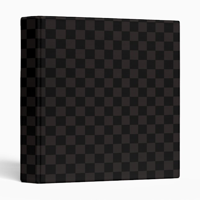 Luxury Brown/Black Checkered 3 Ring Binder (Front/Spine)