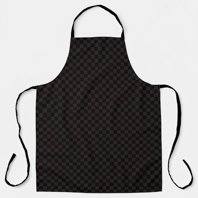 Luxury Brown/Black Checkered Apron (Front)