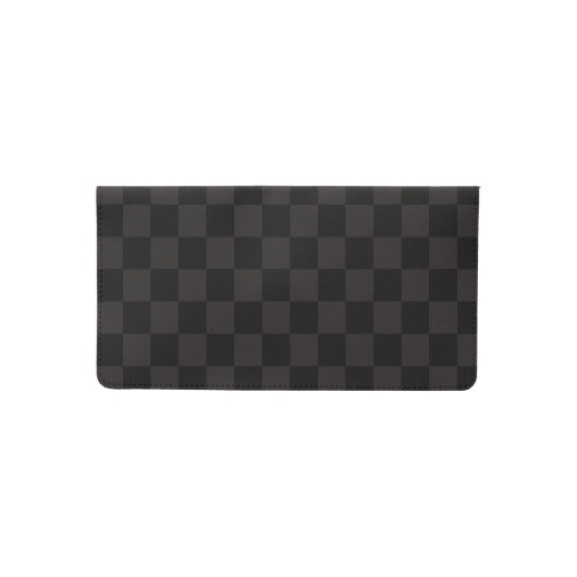 Luxury Brown/Black Checkered Checkbook Cover (Front)