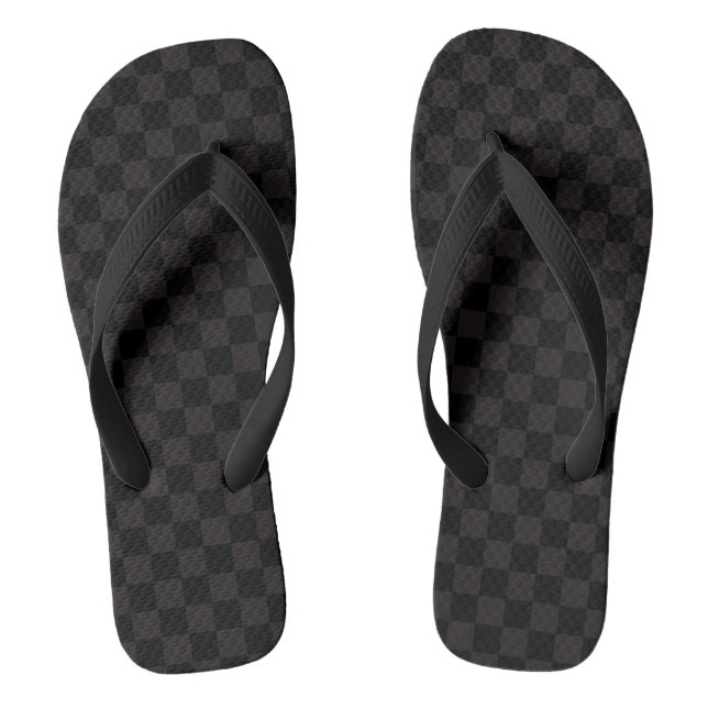Luxury Brown/Black Checkered Flip Flops (Footbed)