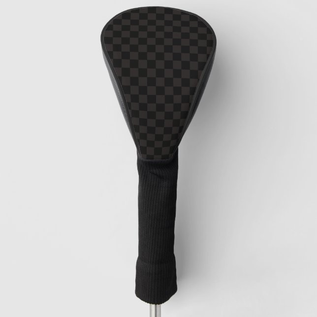 Luxury Brown/Black Checkered Golf Head Cover (Front)