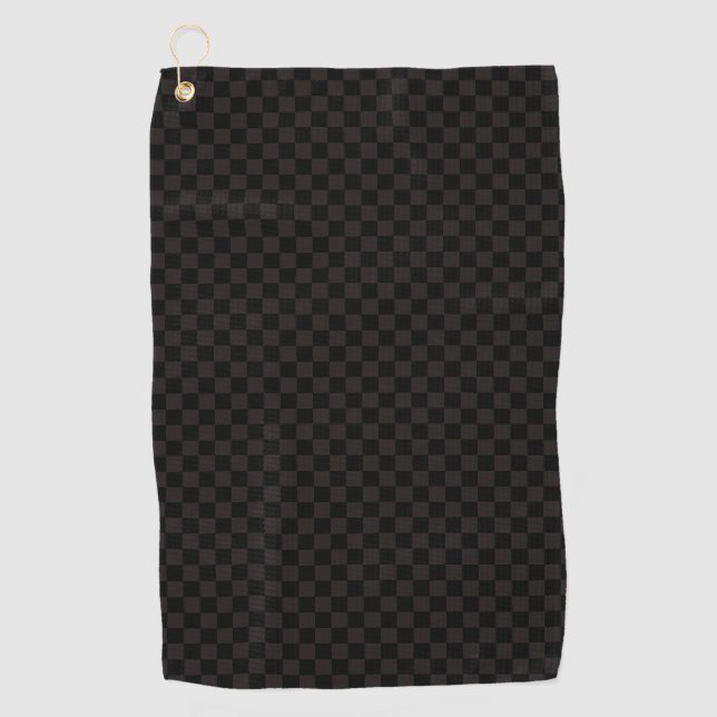 Luxury Brown/Black Checkered Golf Towel (Front)