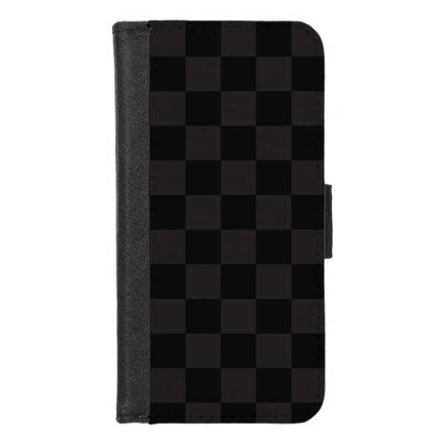 Luxury BrownBlack Checkered iPhone 87 Wallet Case