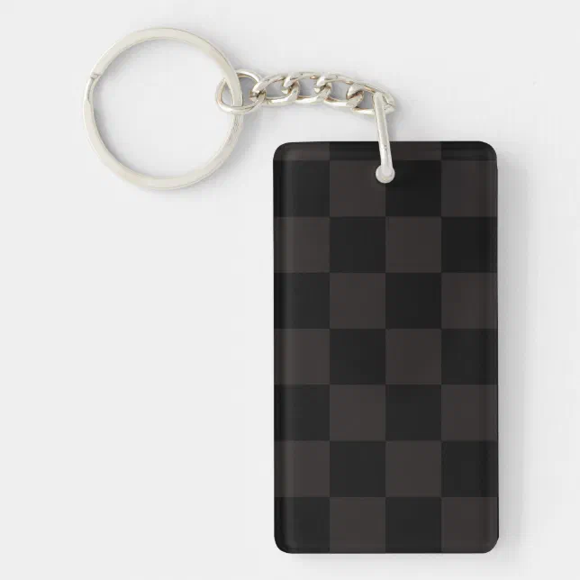 Checkered Keychain - Brown