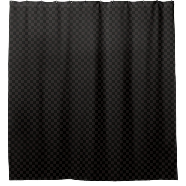 Luxury Brown/Black Checkered Shower Curtain (Front)