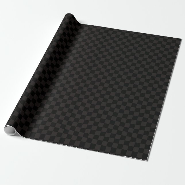 Luxury Brown/Black Checkered Wrapping Paper (Unrolled)